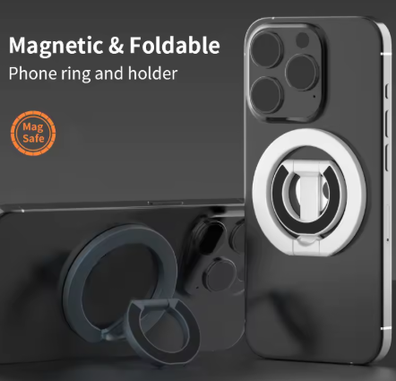 Double-Sided Magnetic Phone Ring Holder for MagSafe Kickstand Magnet Grip