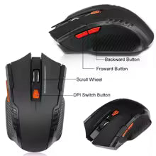 2.4G Wireless Mouse 1600DPI Optical Mouse Computer Gaming Mouse 6 Buttons Wireless Mouse with USB Receiver