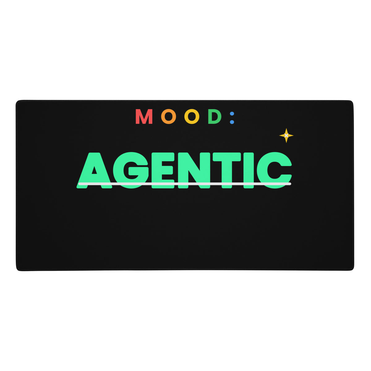 "Mood: Agentic" extended gaming desk mat, 36x18 in