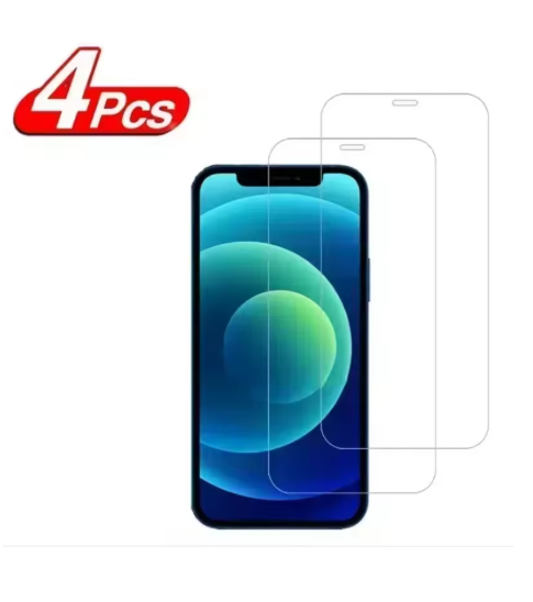 4PCS Protective Glass on For iPhone 13