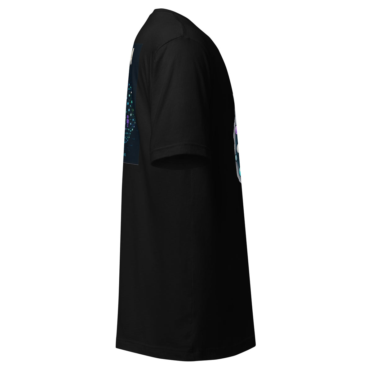 Swarm Intelligence AI t-shirt, black, right side view