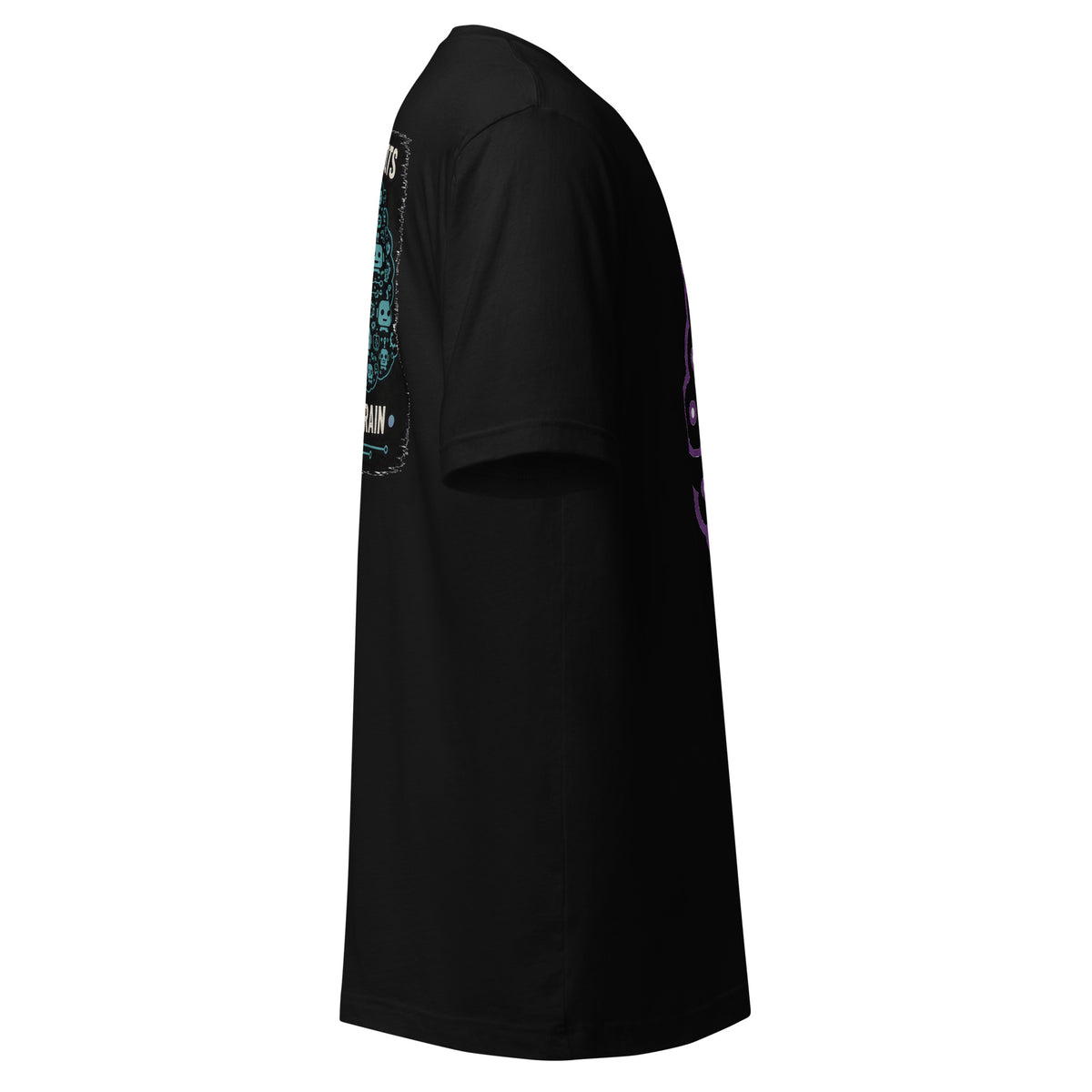 4 Humans 6 Bots 1 Shared Brain AI t-shirt, black, right side view