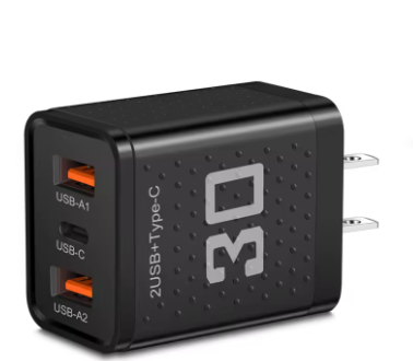 30W USB C Charger 3 Ports Fast Charging Phone Charger Power Adapter For iPhone