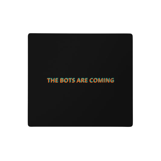 "The Bots Are Coming" funny AI takeover gaming mouse pad, 18x16 in