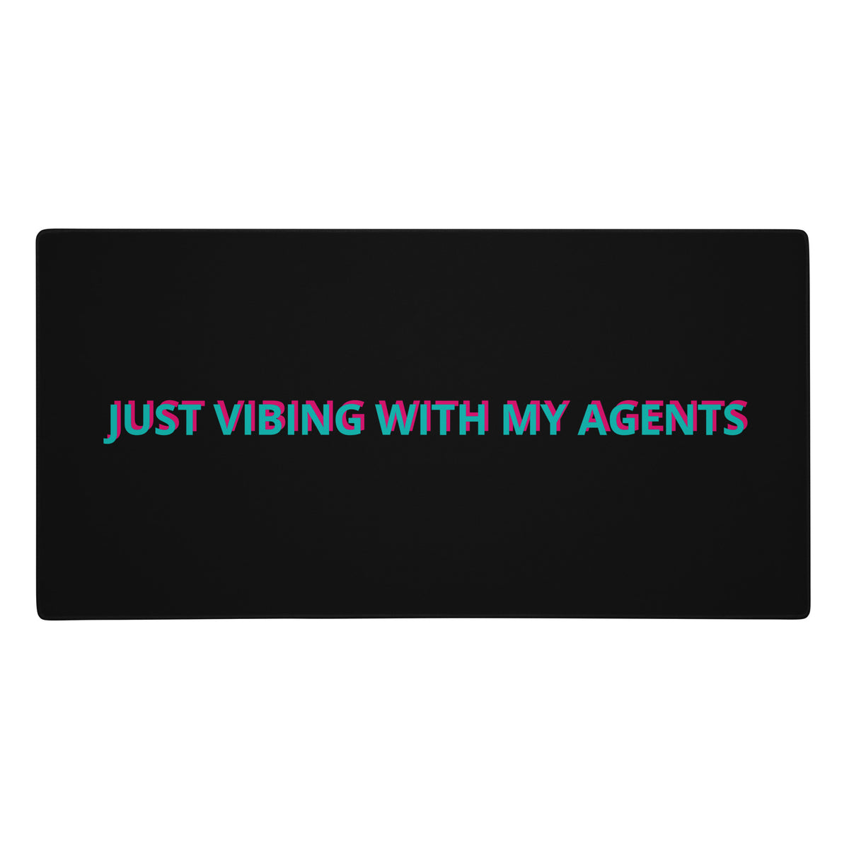 "Just Vibing With My Agents" funny AI extended gaming desk mat, 36x18 in