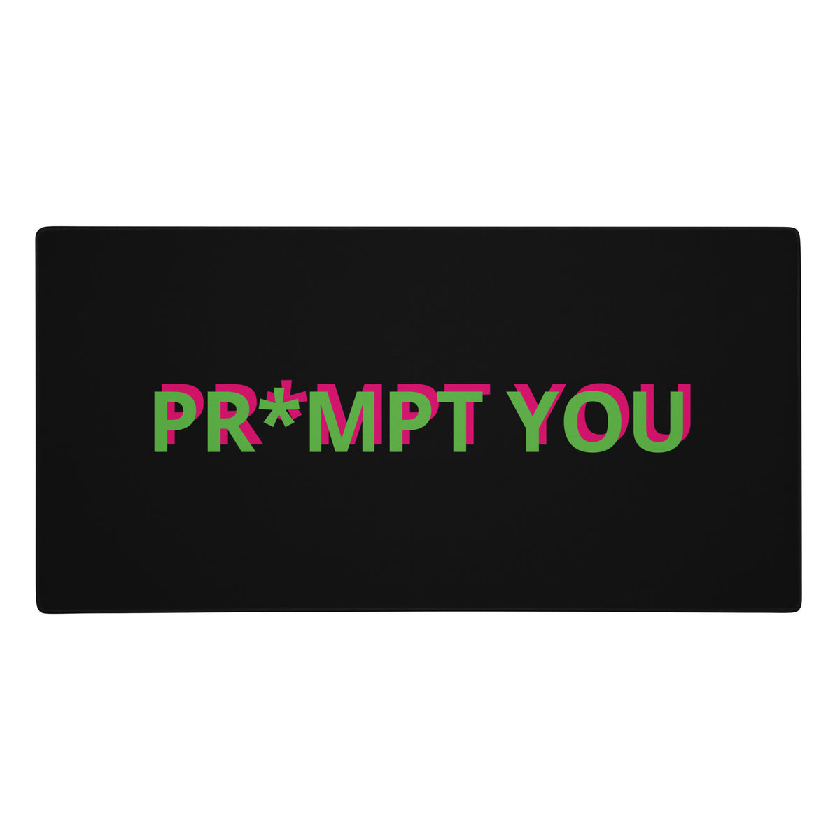 "Pr*mpt You" funny AI meme extended gaming desk mat, 36x18 in