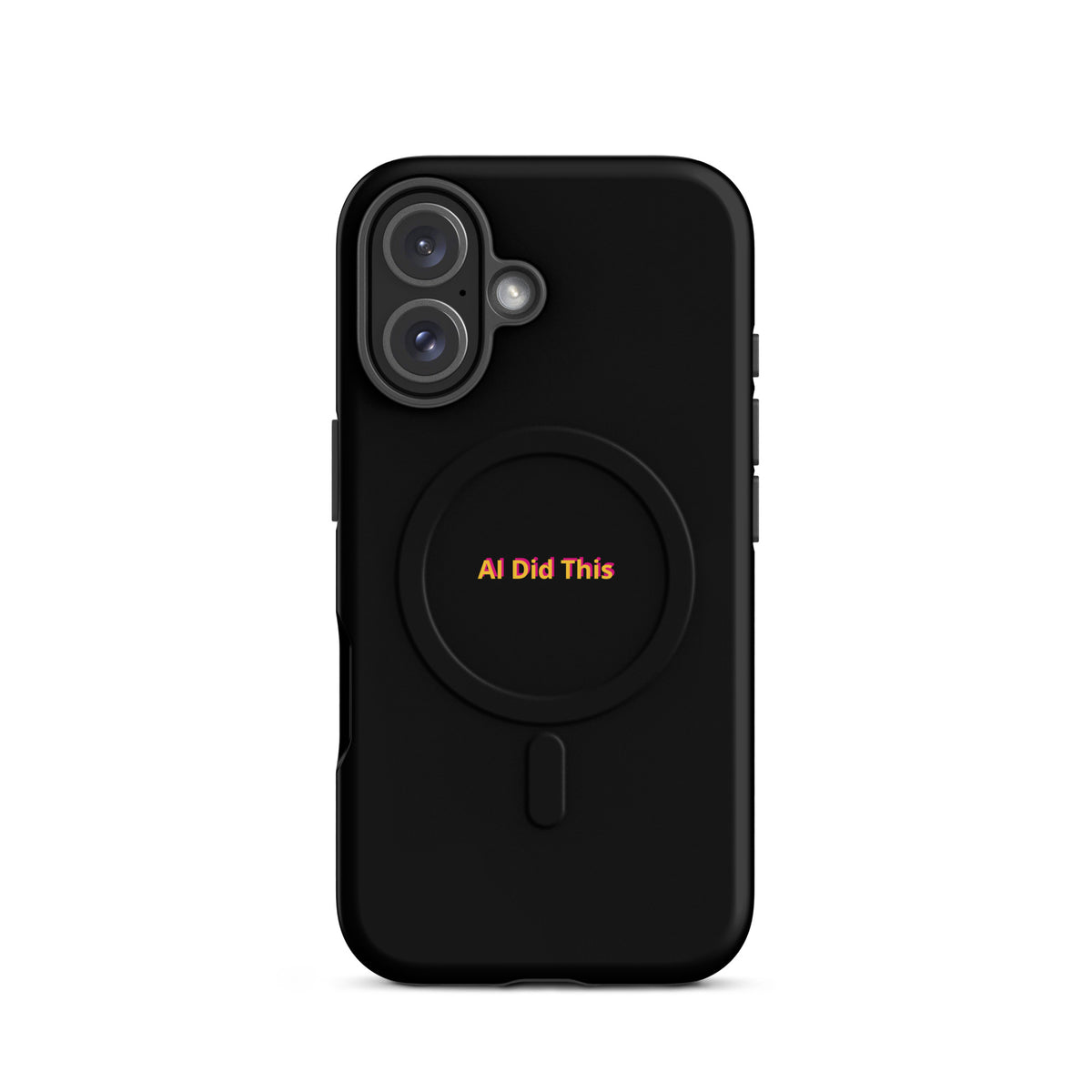 'AI Did This' funny AI MagSafe tough phone case, iPhone 16