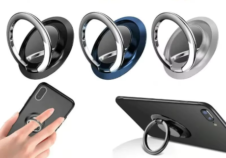 Black Mini Finger Ring Holder Stand Grip 360 Rotating For Mobile Phone Car Magnetic Mount