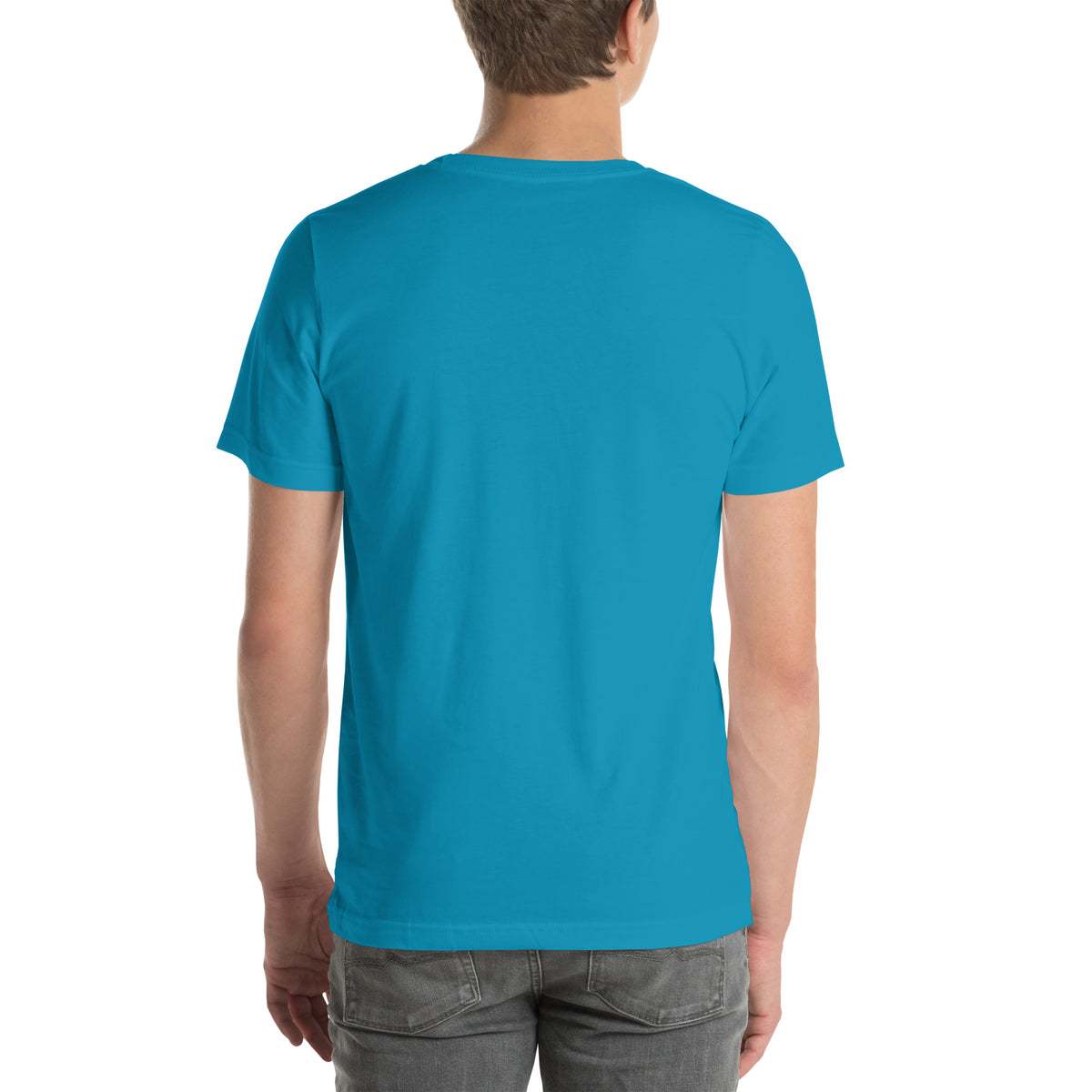Ai Isn't Replacing Me Unisex t-shirt funny AI anxiety tee, Aqua, plain back, no print