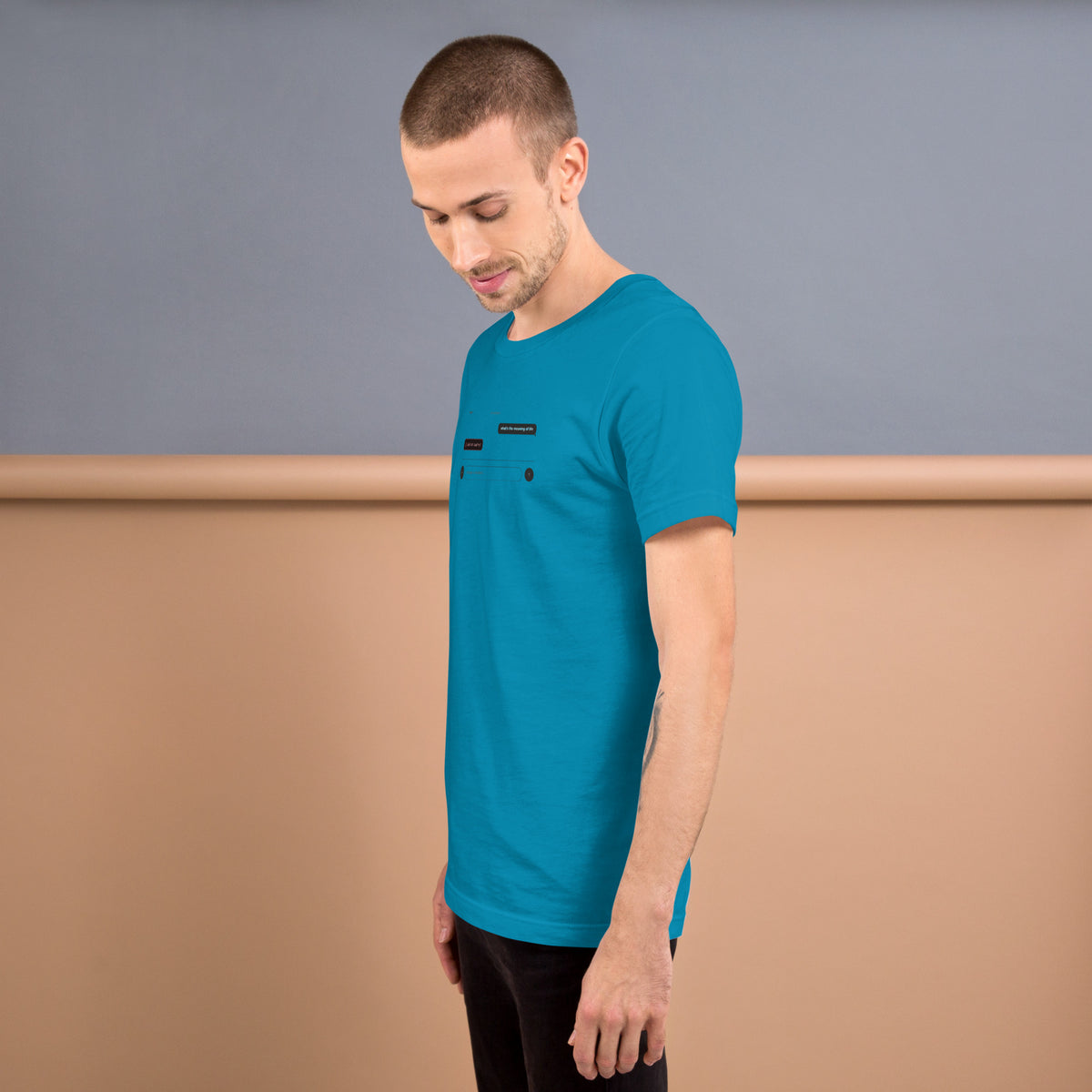 Ai Rate Limit Reached Unisex t-shirt funny AI tee for developers, Aqua, left side view