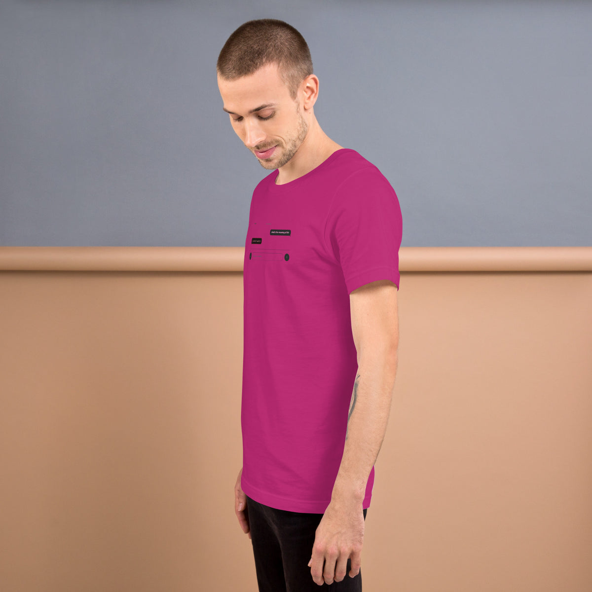 Ai Rate Limit Reached Unisex t-shirt funny AI tee for developers, Berry, left side view