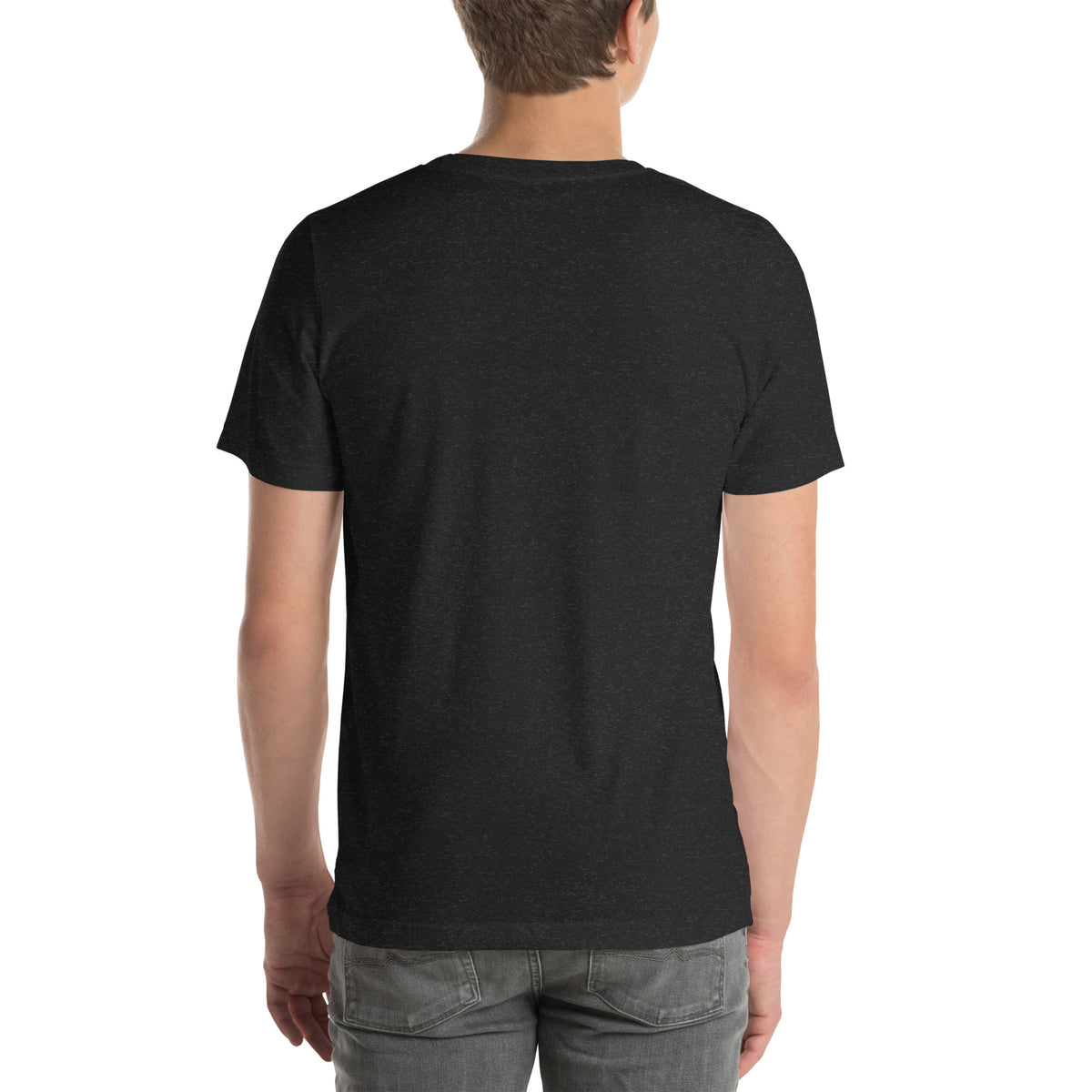 "Pr*mpt You" funny AI t-shirt in black heather, back view