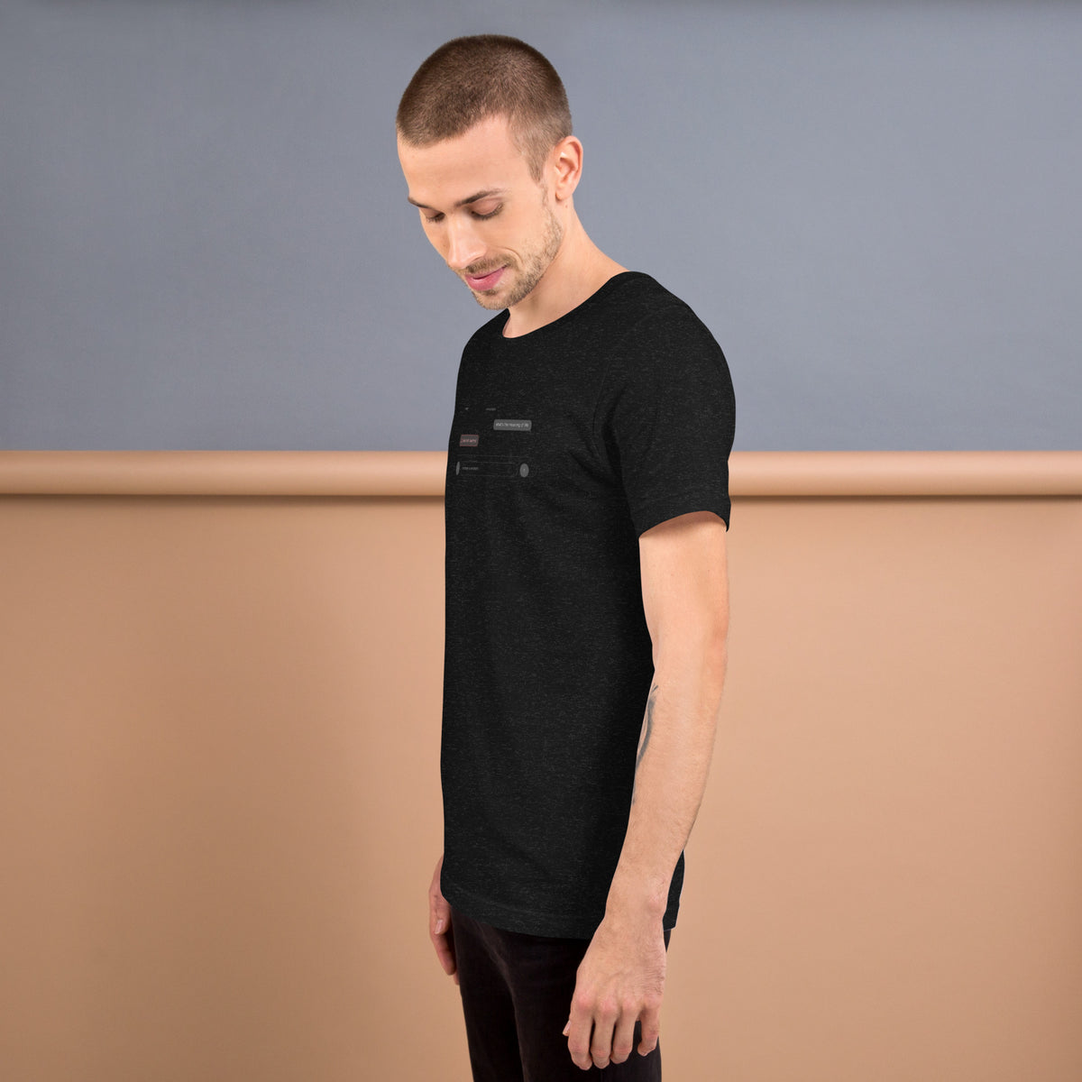 Ai Rate Limit Reached Unisex t-shirt funny AI tee for developers, Black Heather, left side view