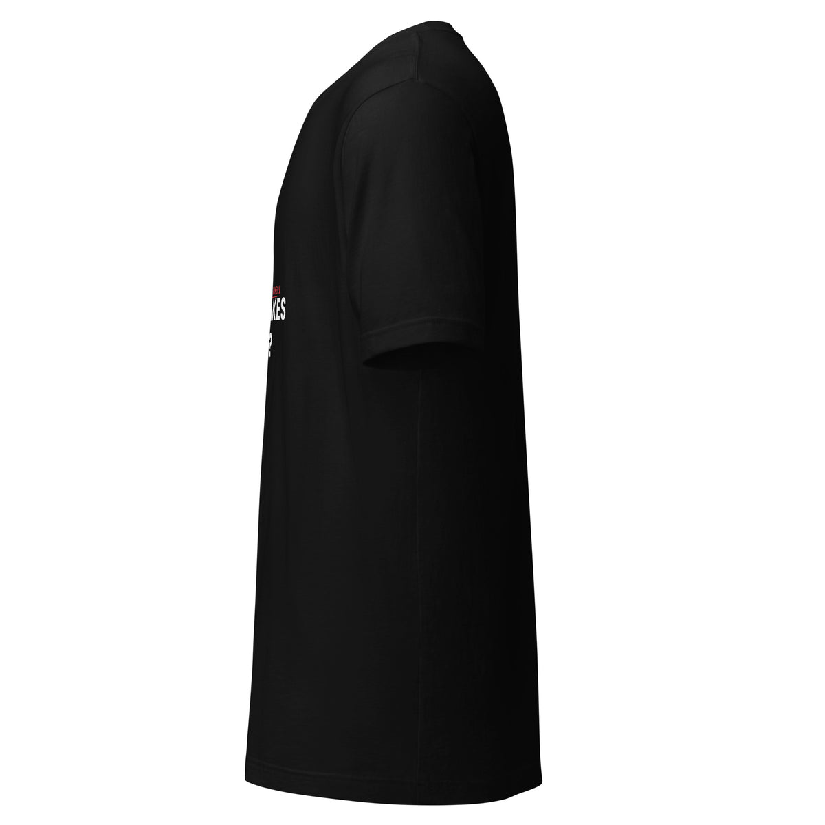 "Is This The Part Where The AI Takes Over?" funny AI t-shirt in black, left side view