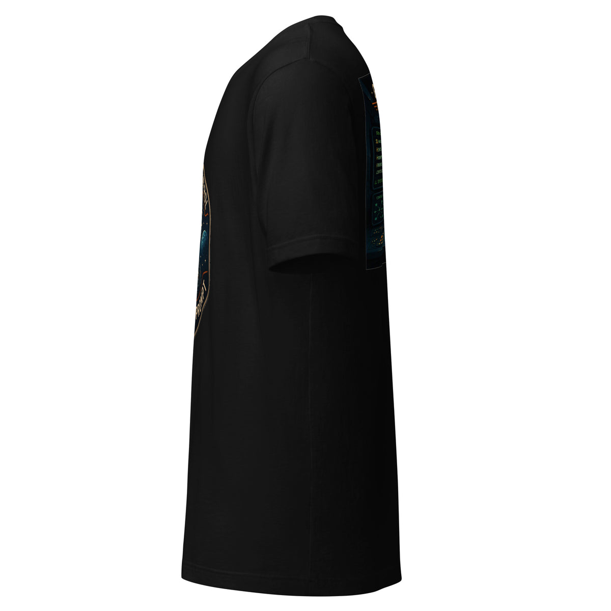 Ground Control to Major Prompt AI t-shirt, black, left side view