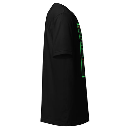 System Prompt retro terminal Christmas tee, black, right side view