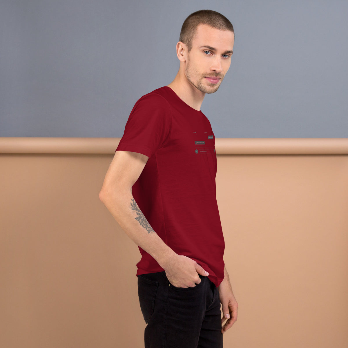 Ai Rate Limit Reached Unisex t-shirt funny AI tee for developers, Cardinal, right side view