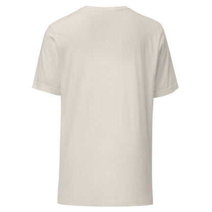 Making a List retro Christmas AI tee, heather dust, back view