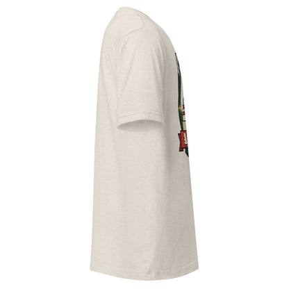 Santa's Little Agents Christmas AI tee, heather dust, right side view