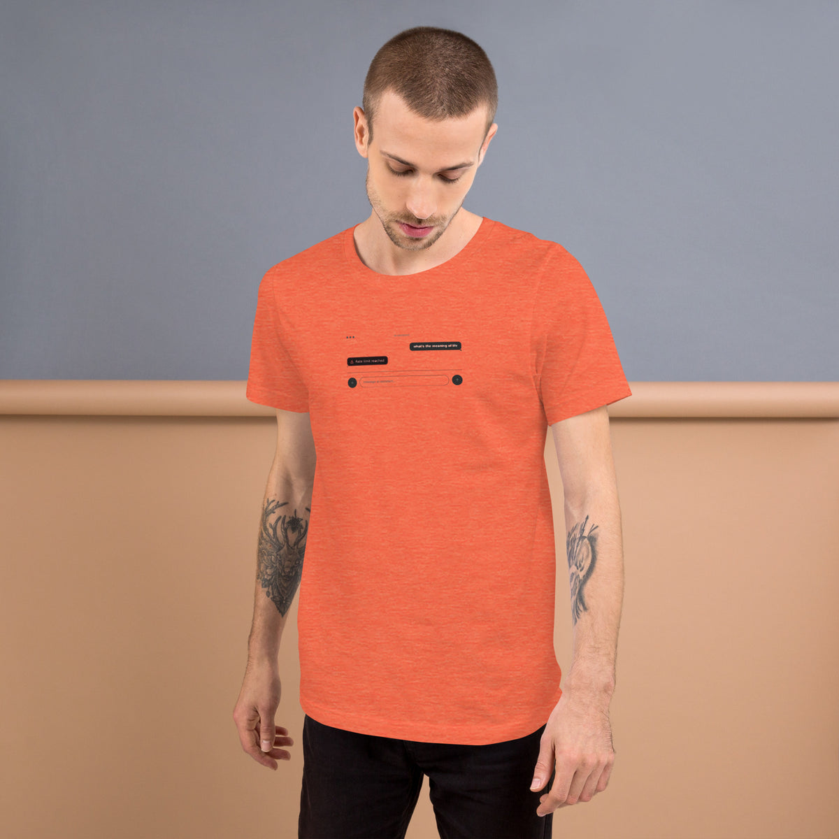 Ai Rate Limit Reached Unisex t-shirt funny AI tee for developers, Heather Orange, front view