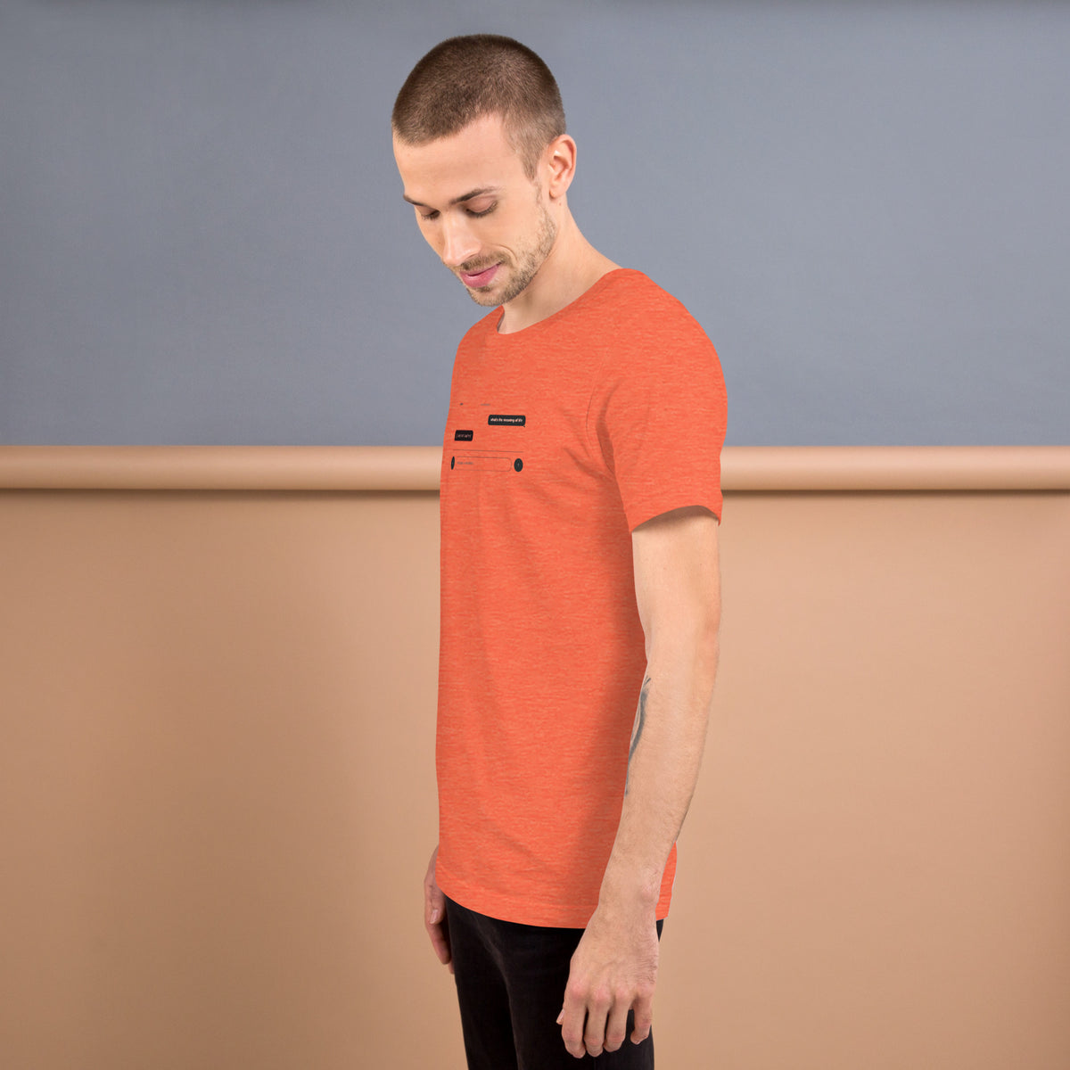 Ai Rate Limit Reached Unisex t-shirt funny AI tee for developers, Heather Orange, left side view