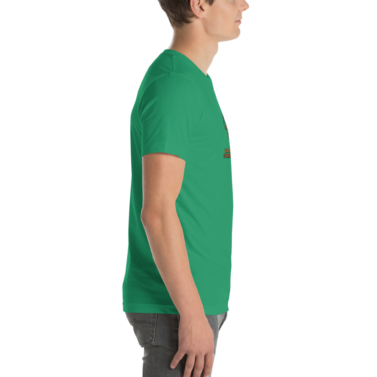 Ai Isn't Replacing Me Unisex t-shirt funny AI anxiety tee, Kelly, right side view