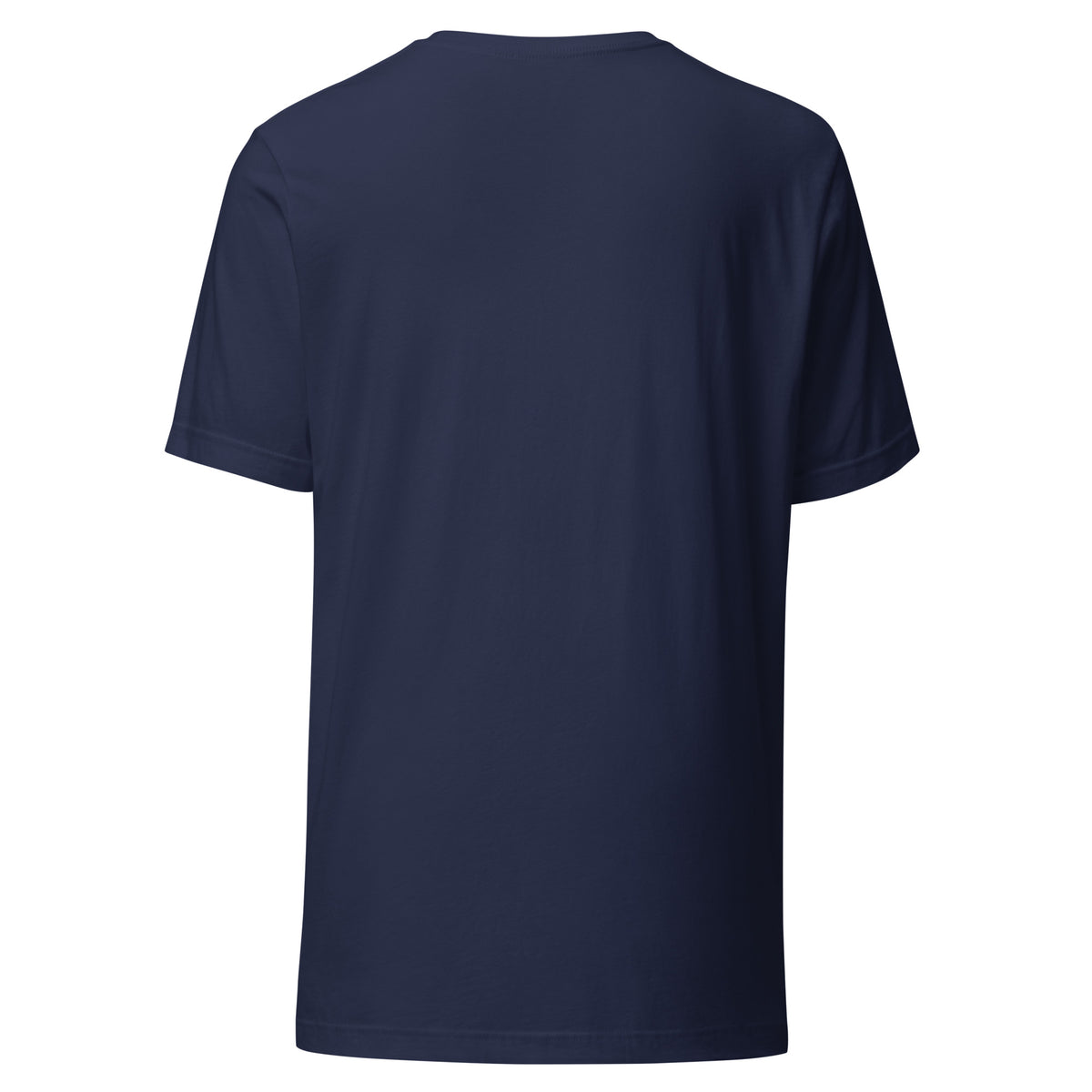 "Running On Borrowed Time And Cloud Compute" funny AI t-shirt in navy, back view