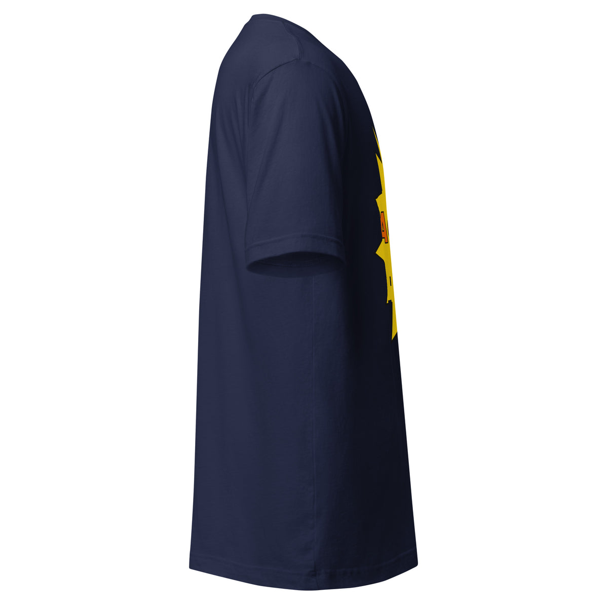"I'm So Agentic, I Can't Contain Myself" funny AI t-shirt in navy, right side view
