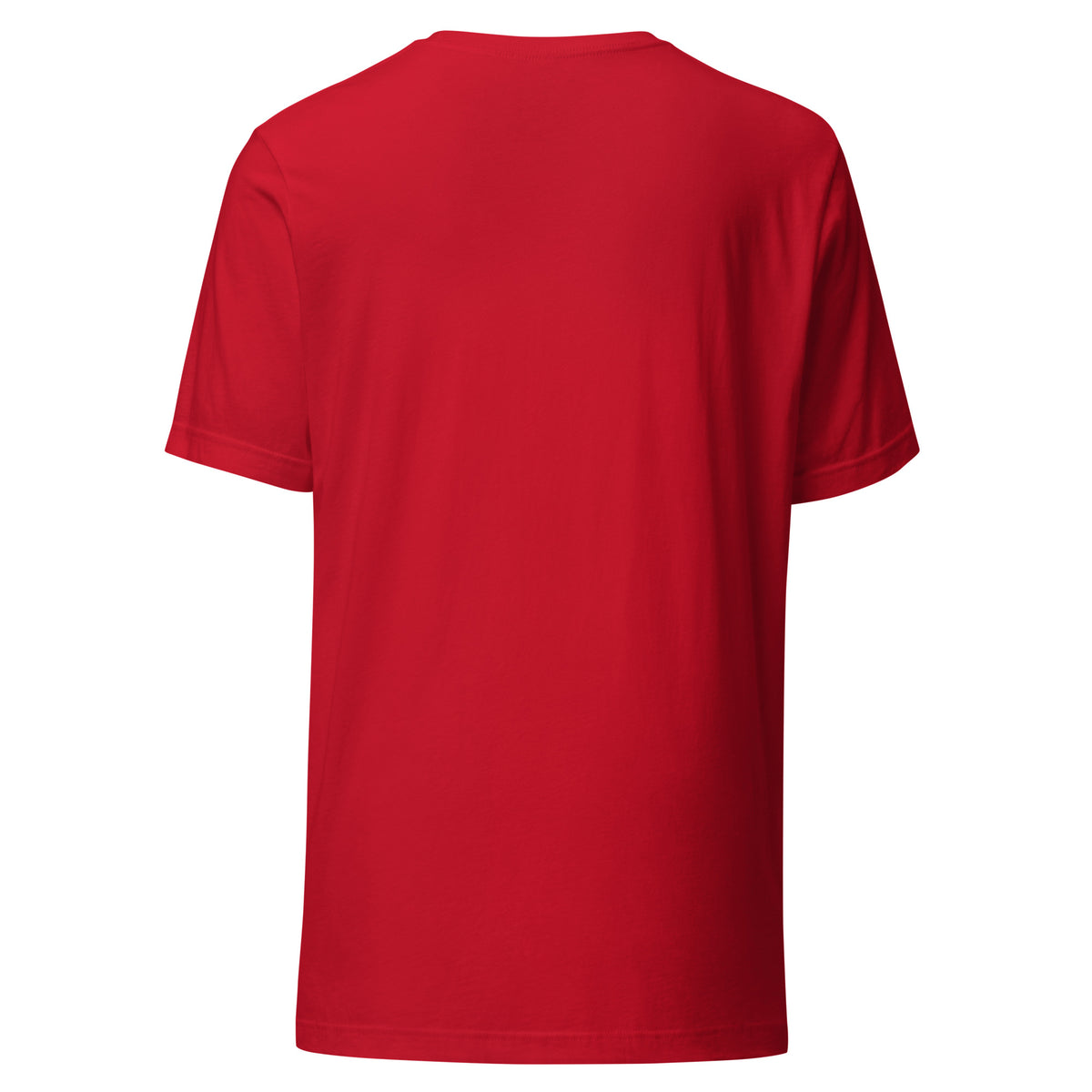 Deck the Halls with Lines of Python ugly Christmas sweater tee, red, back view