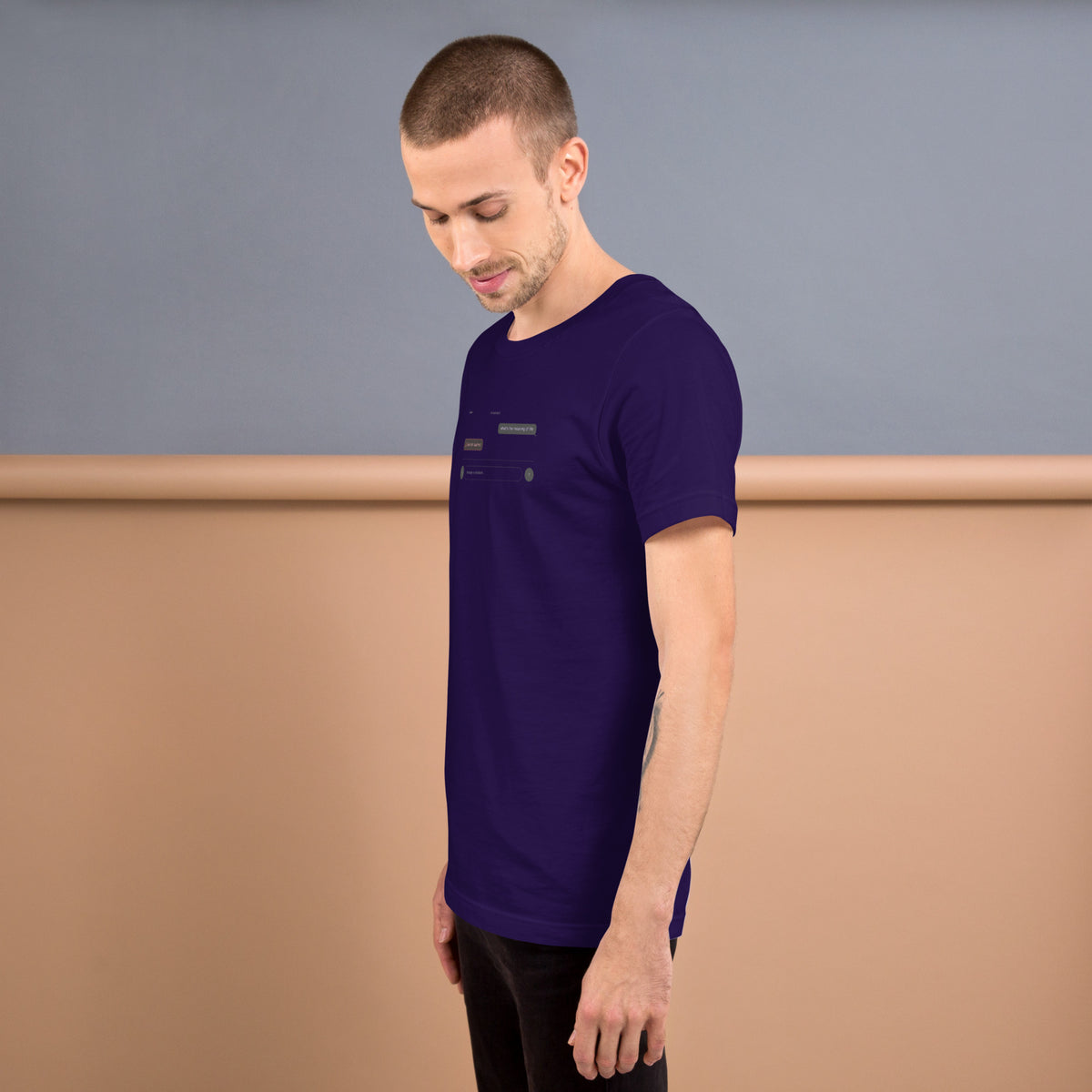 Ai Rate Limit Reached Unisex t-shirt funny AI tee for developers, Team Purple, left side view