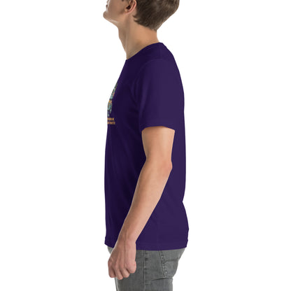 Ai Isn't Replacing Me Unisex t-shirt funny AI anxiety tee, Team Purple, left side view
