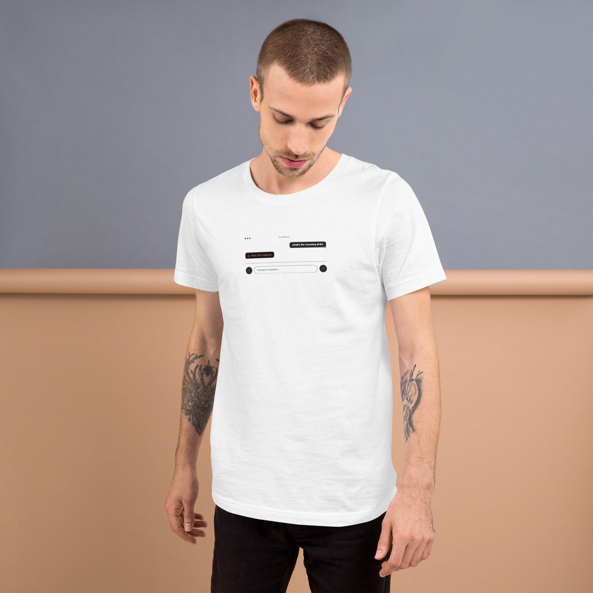 Ai Rate Limit Reached Unisex t-shirt funny AI tee for developers, White, front view
