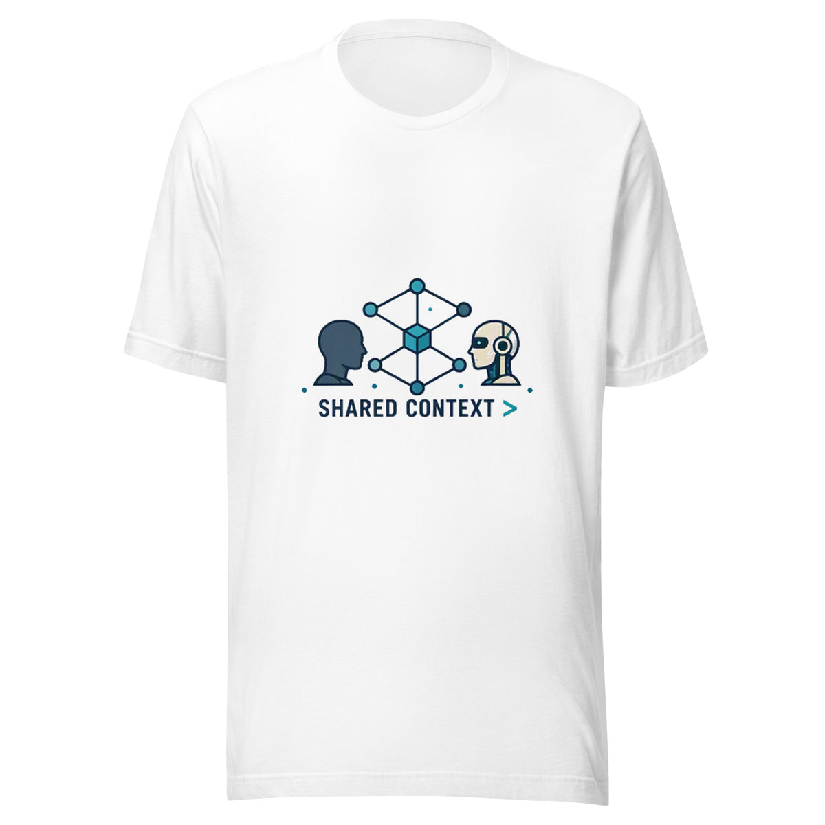 Shared Context > Shared Office AI t-shirt, white, front: Shared Context logo with human and AI network