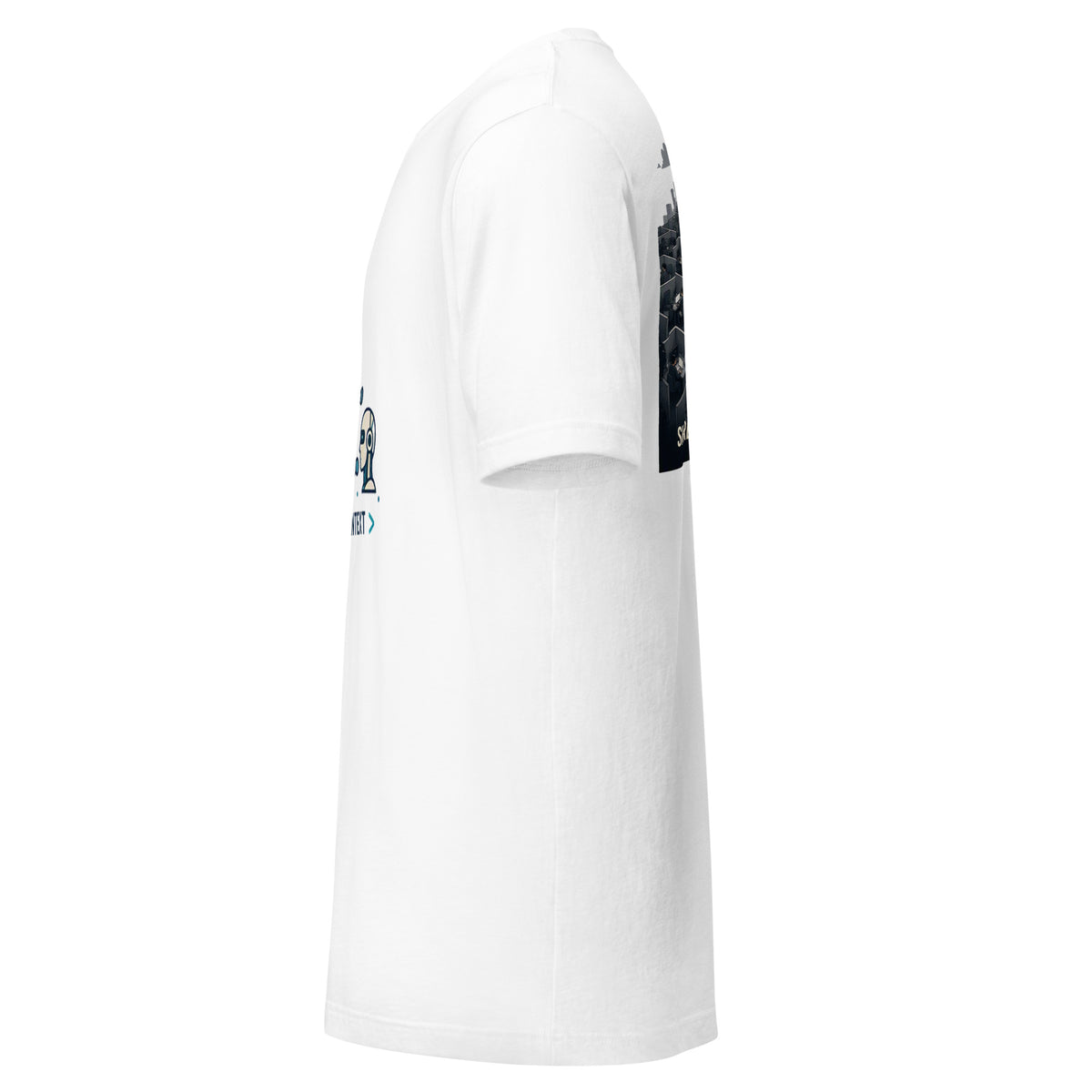 Shared Context > Shared Office AI t-shirt, white, left side view