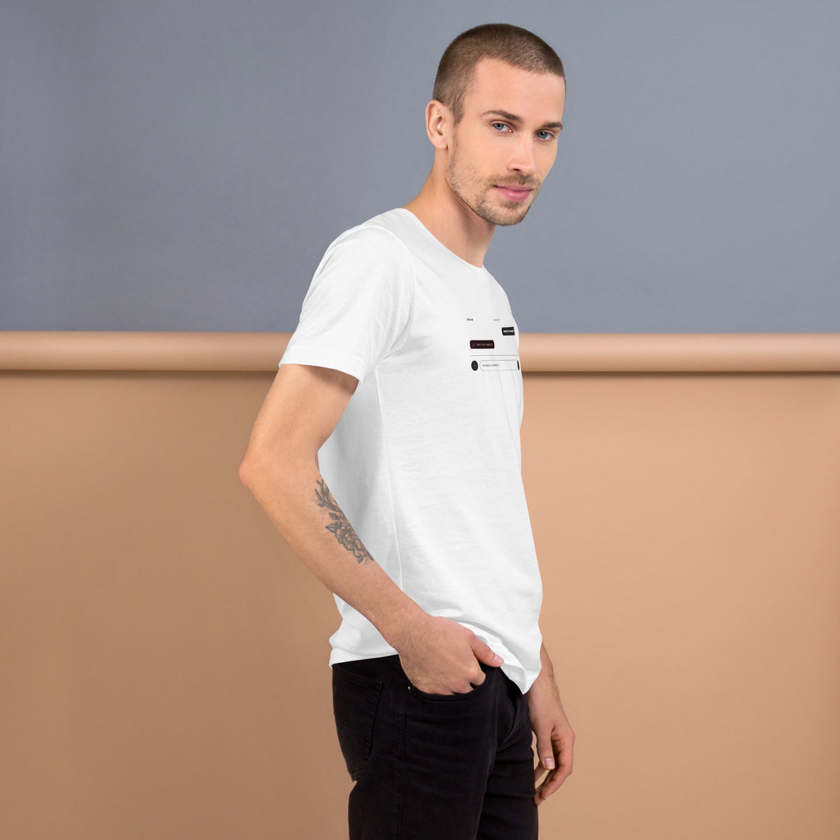 Ai Rate Limit Reached Unisex t-shirt funny AI tee for developers, White, right side view