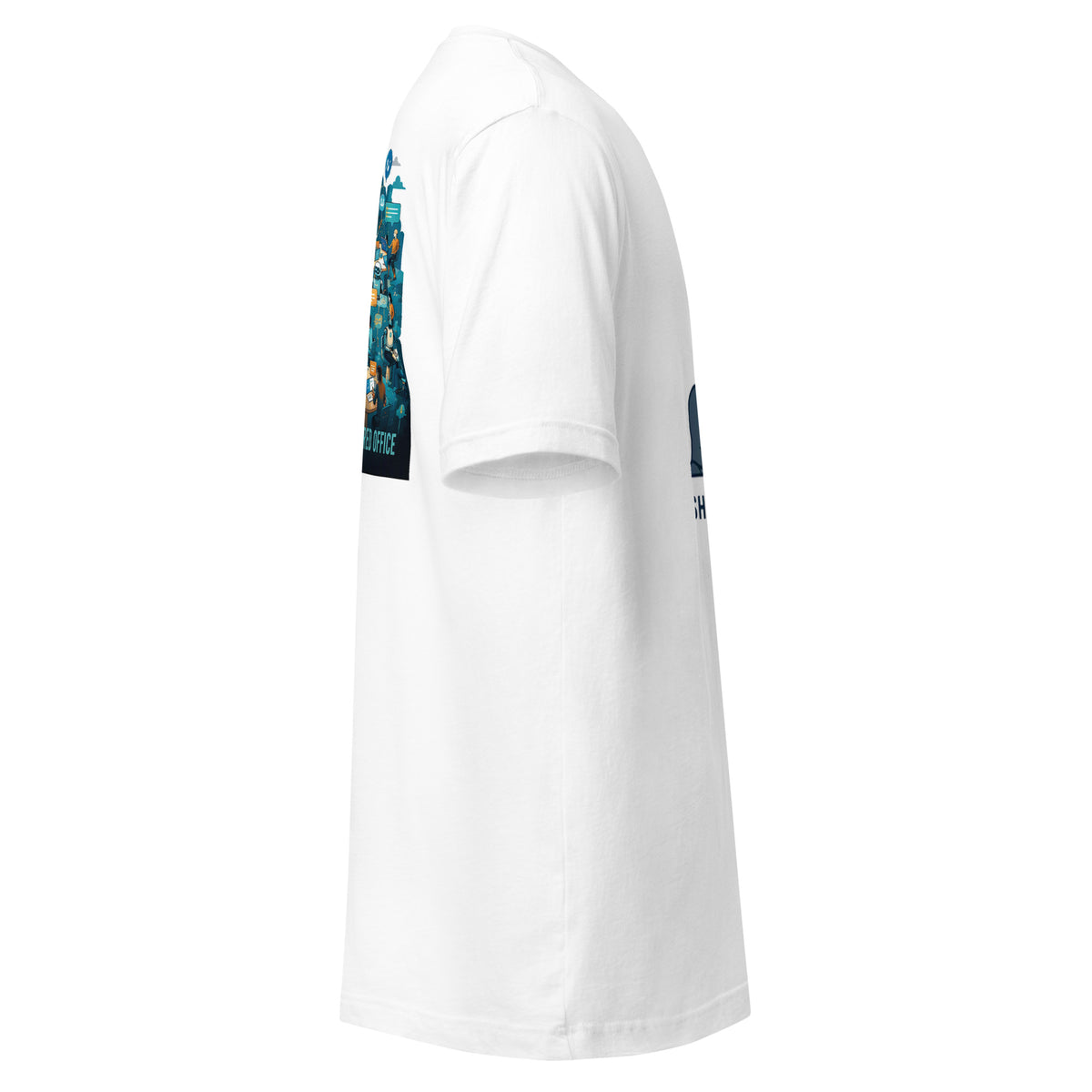 Shared Context > Shared Office AI t-shirt, white, right side view