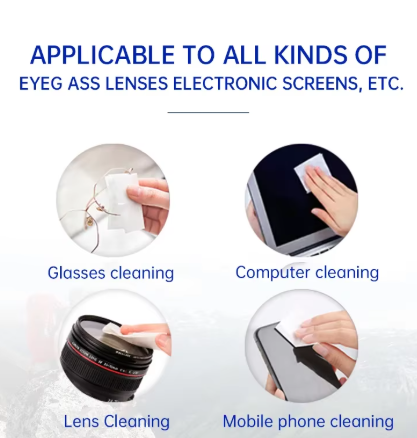 100 Disposable Glasses Cleaning Towels and Anti-fog Wipes Are Used For Glasses Screens